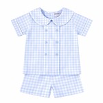 Ishtex Blue Gingham Boys Short Set