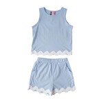 Banana Split Blue Ric Rac Short Set