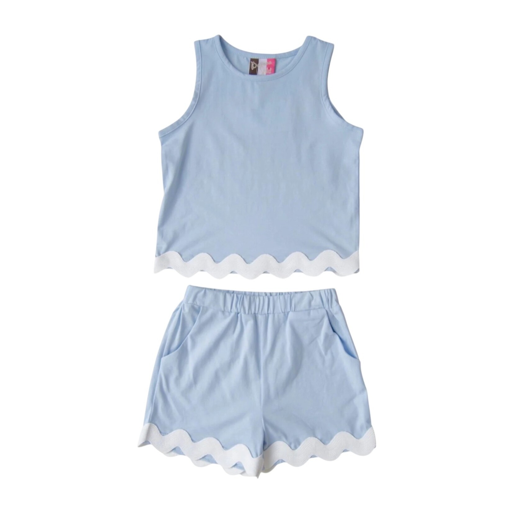 Banana Split Blue Ric Rac Short Set