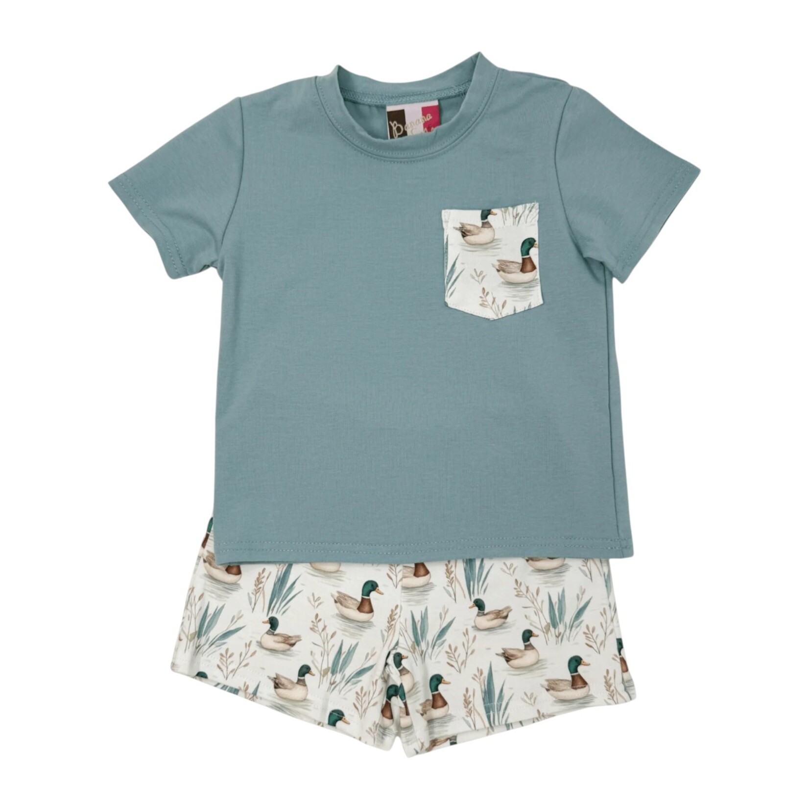 Banana Split Feathered Friends Duck Short Set