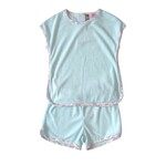 Banana Split Aqua Floral Terry Short Set