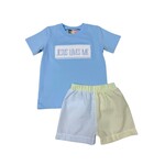 Banana Split Jesus Loves Me Smocked Boy Short Set
