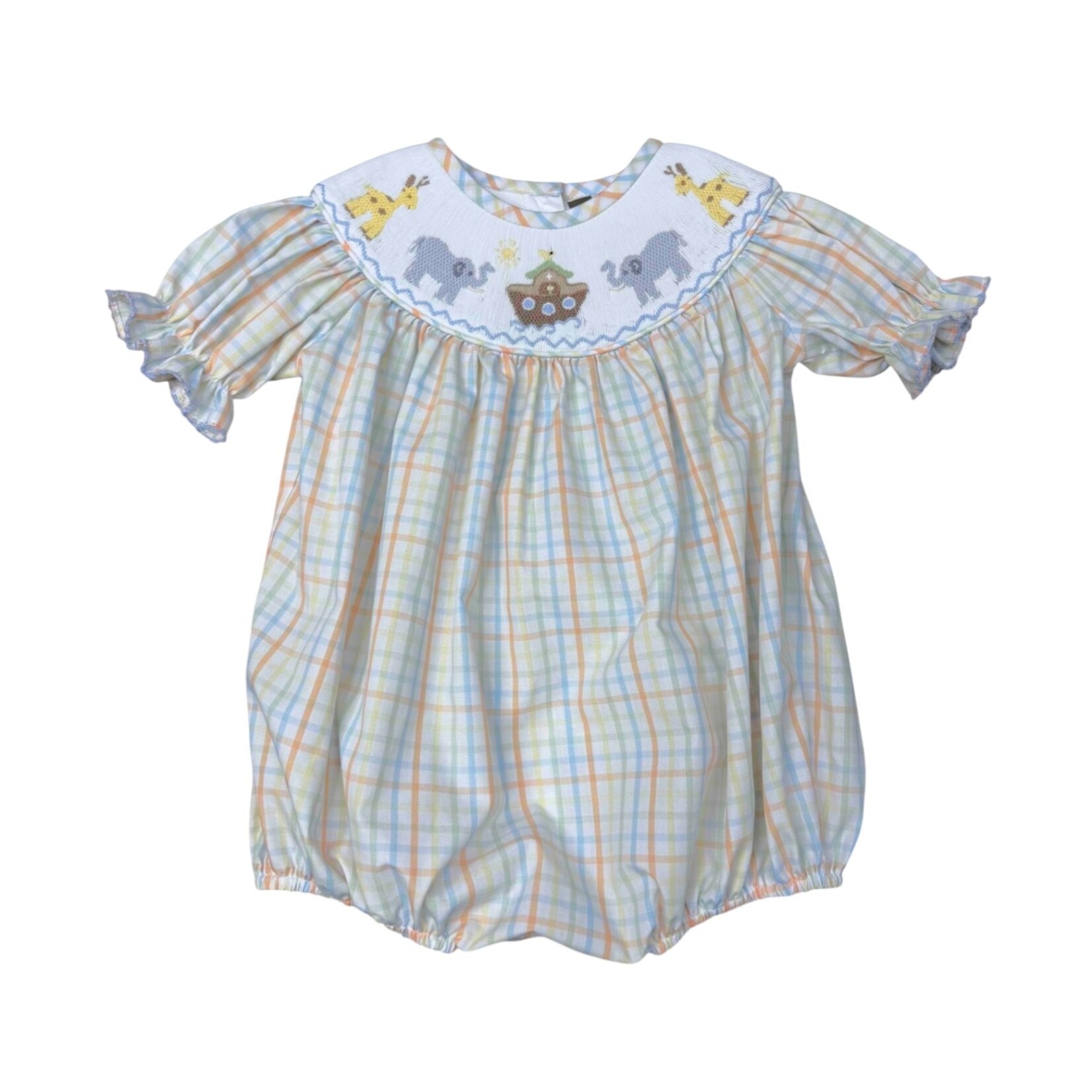 Banana Split Noah's Ark Smocked Girl Bubble