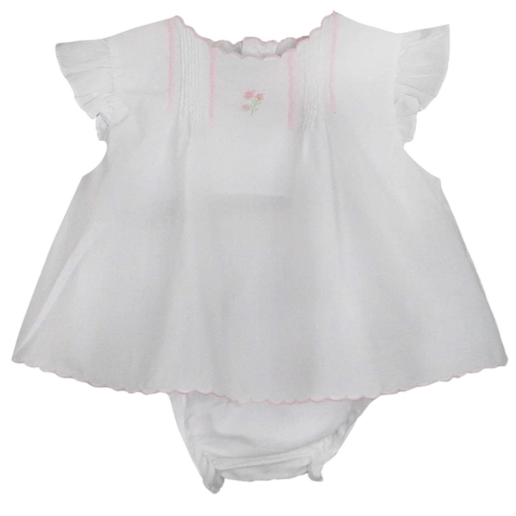 Petit Ami White Pleated NB Diaper Set