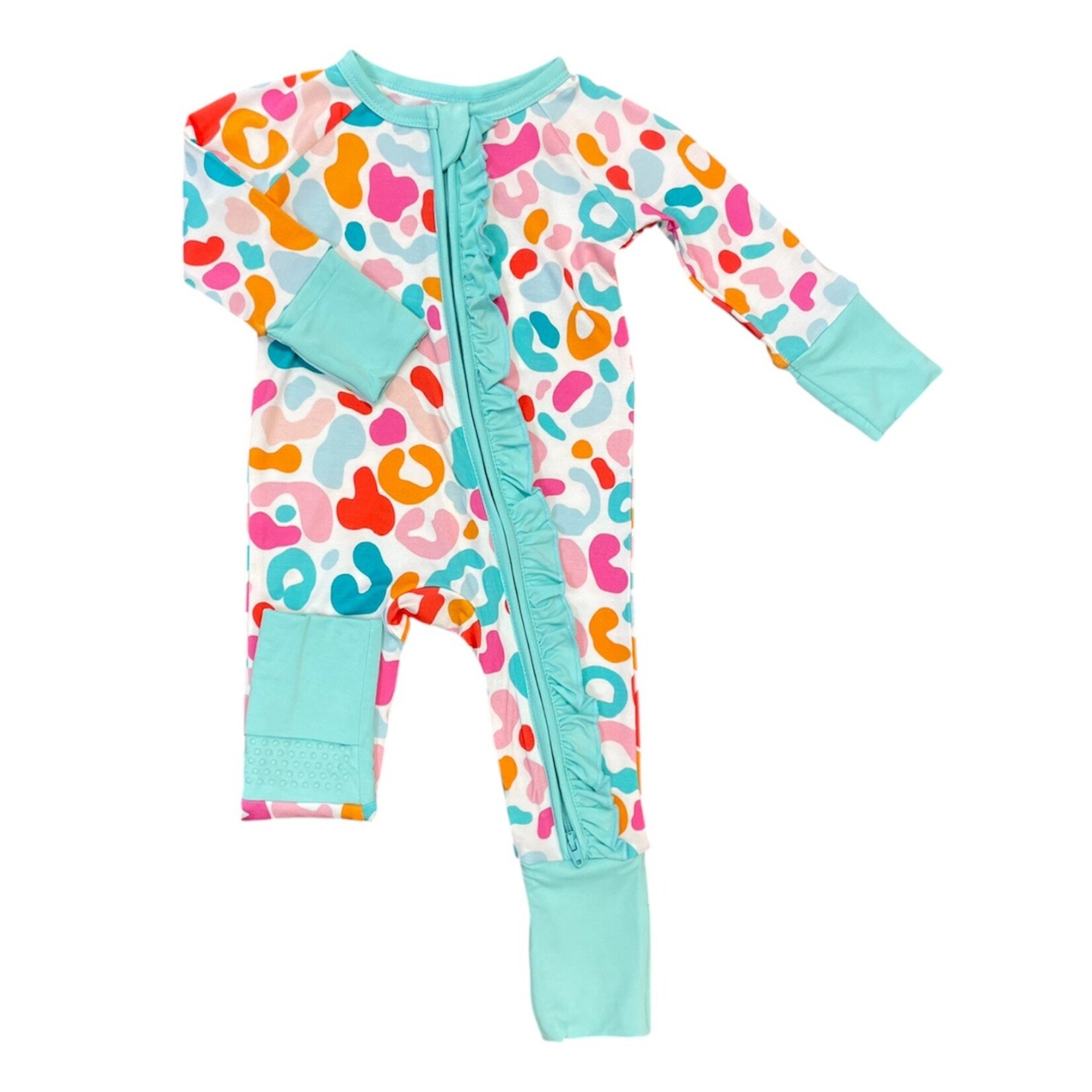 Twinkling Star Colorful Leopard Bamboo Ruffle Zippy