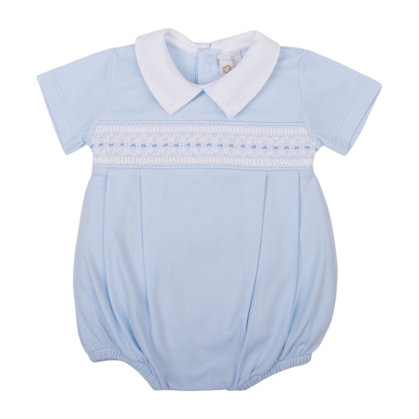 Mio Cotton Hand Smocked Blue Renzi Bubble