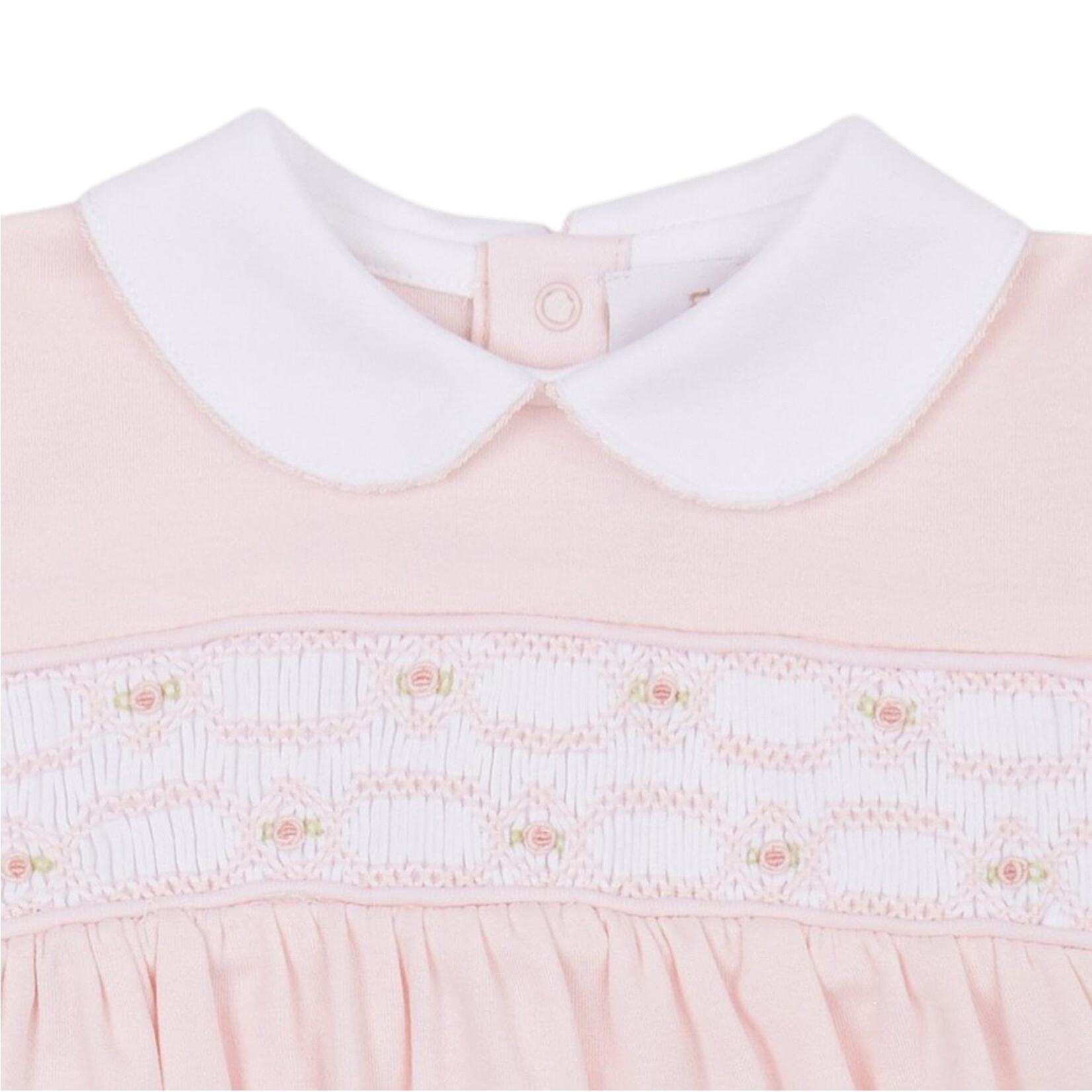 Mio Cotton Hand Smocked Pink Emma Bubble
