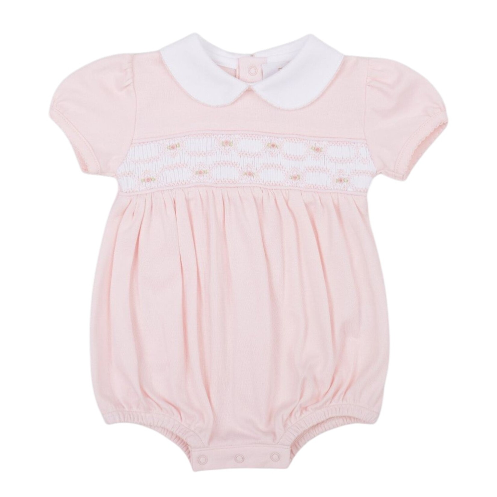 Mio Cotton Hand Smocked Pink Emma Bubble