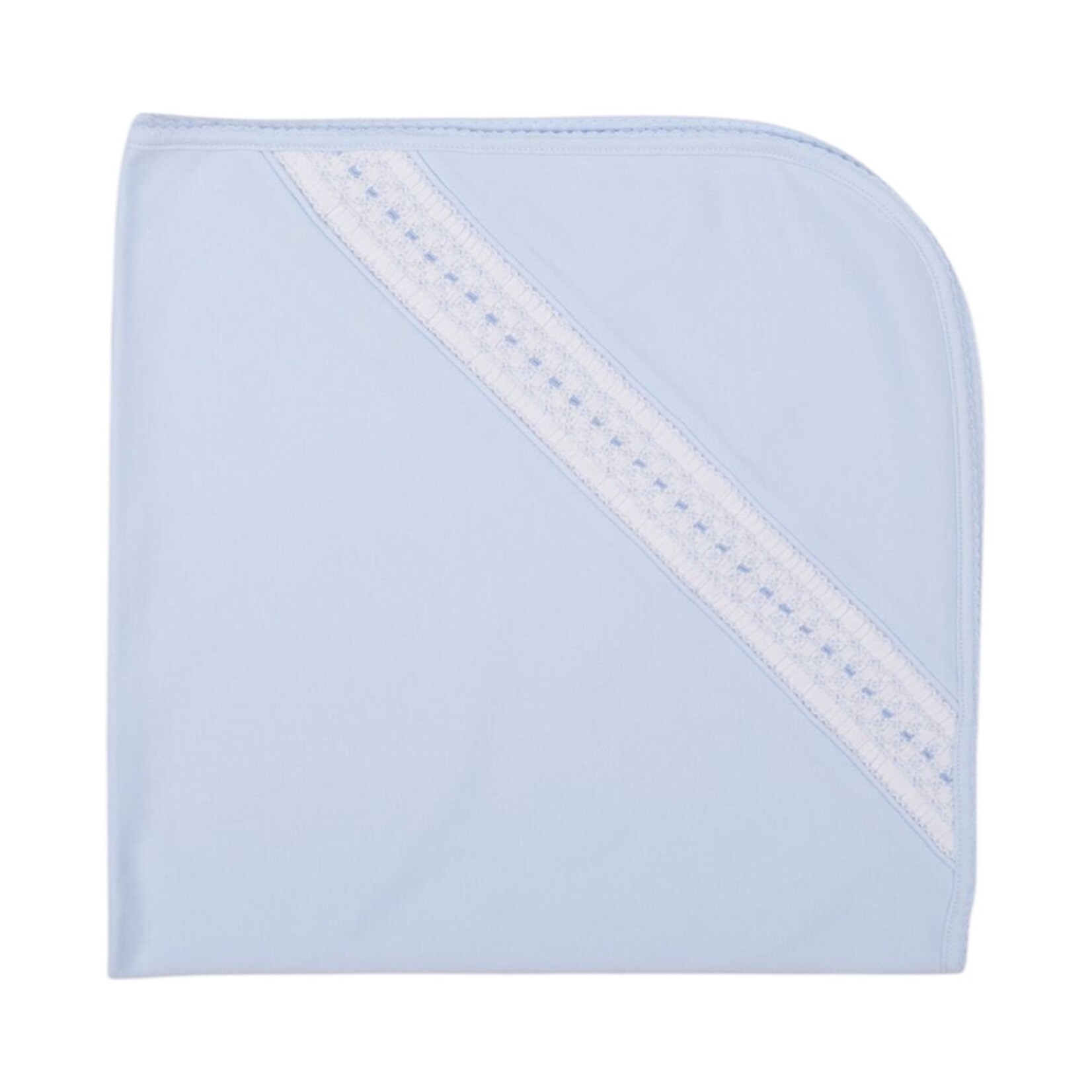 Mio Cotton Hand Smocked Blue Renzi Blanket