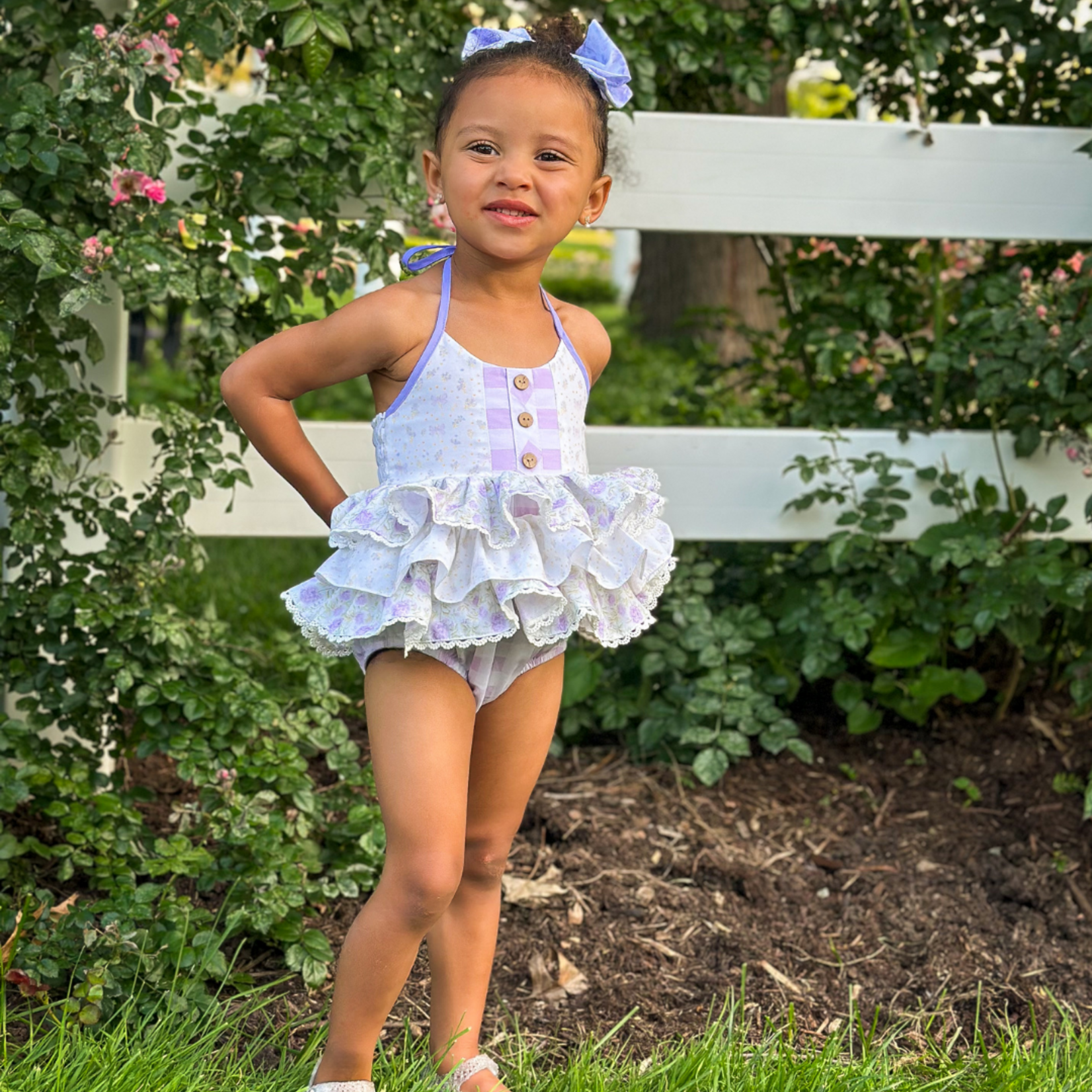 Be Girl Clothing Lilac Floral Iris Romper