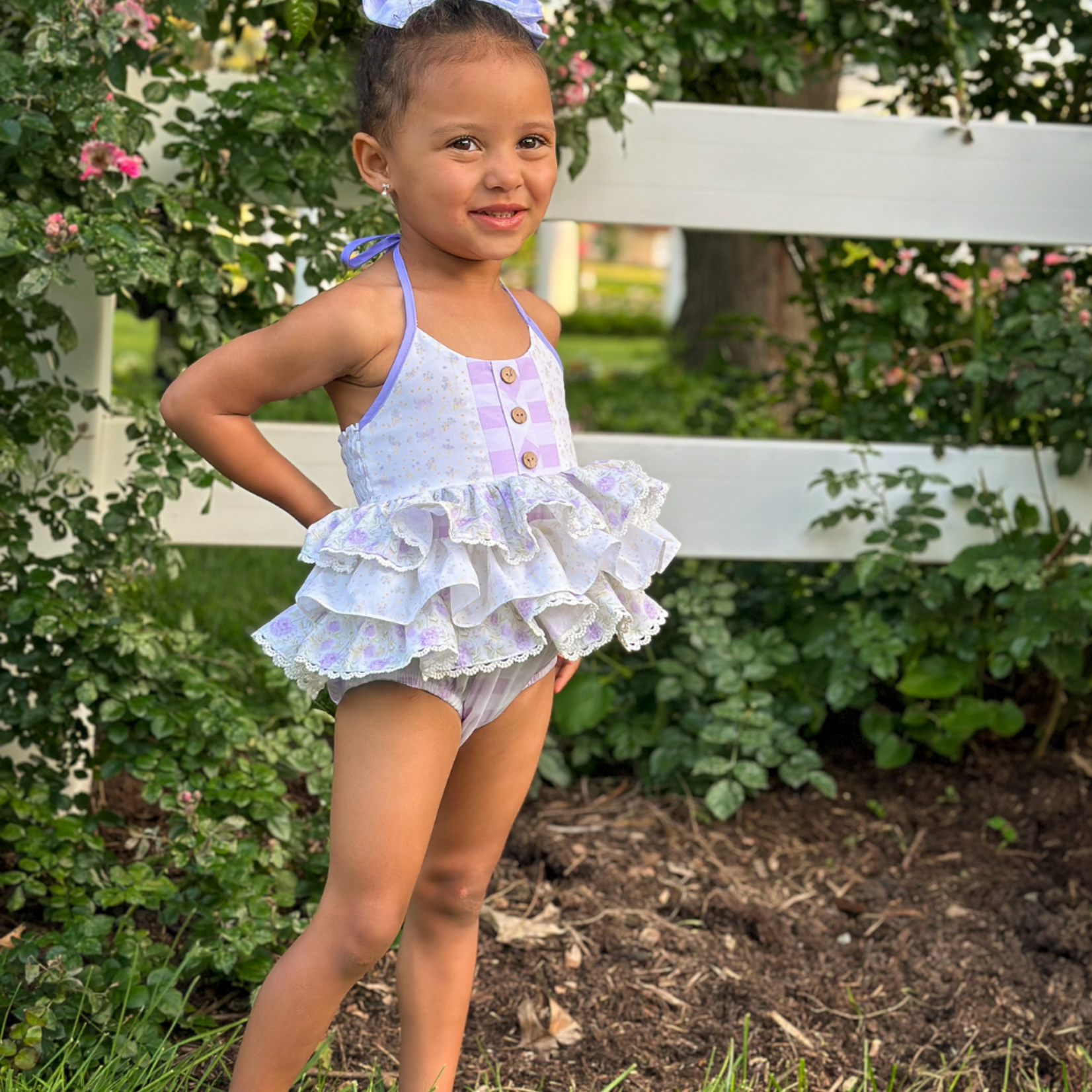 Be Girl Clothing Lilac Floral Iris Romper