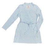 Twinkling Star Blue Gingham Bamboo Maternity Robe