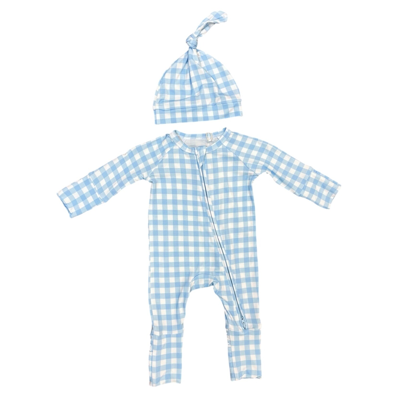 Twinkling Star Blue Gingham Bamboo Zippy Set