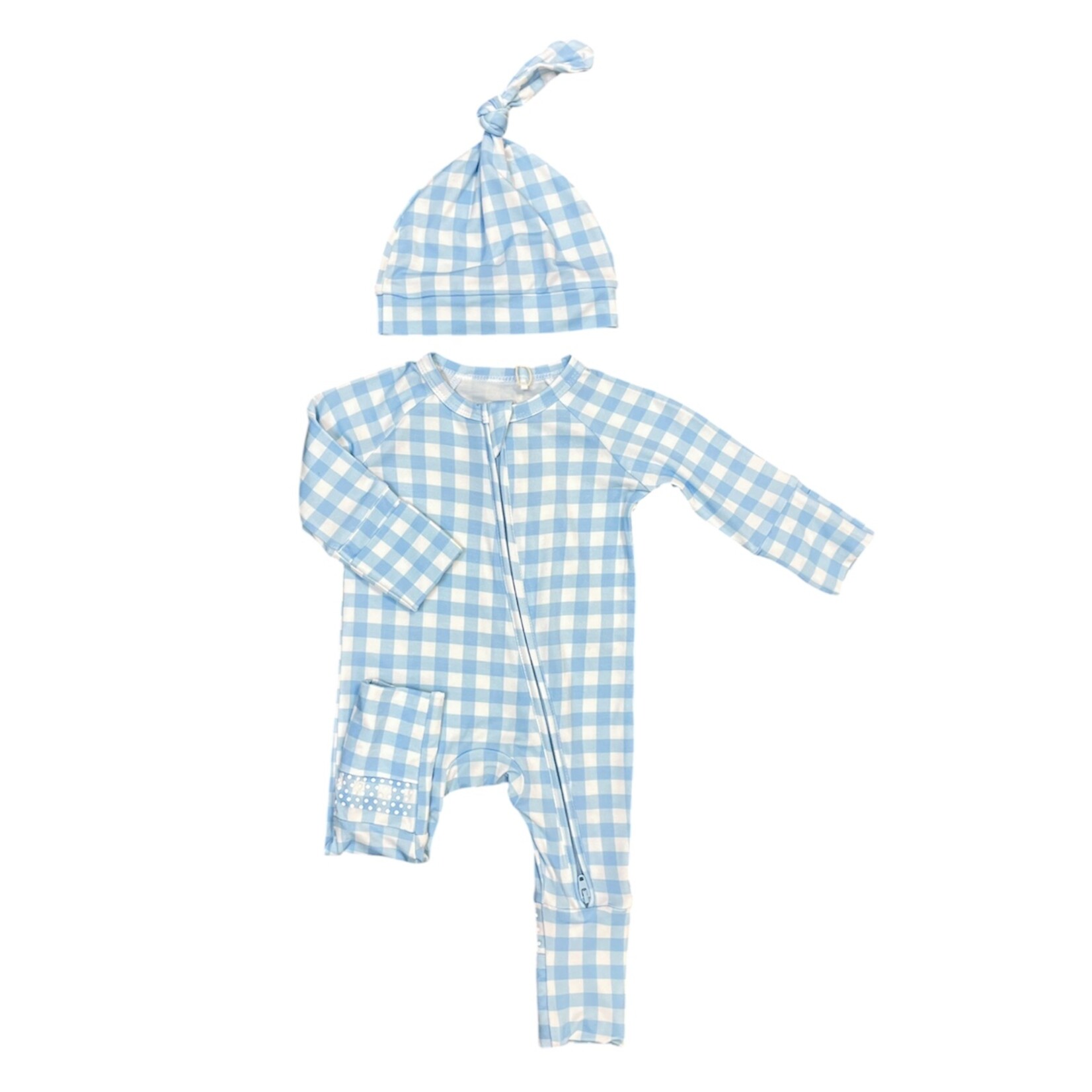 Twinkling Star Blue Gingham Bamboo Zippy Set