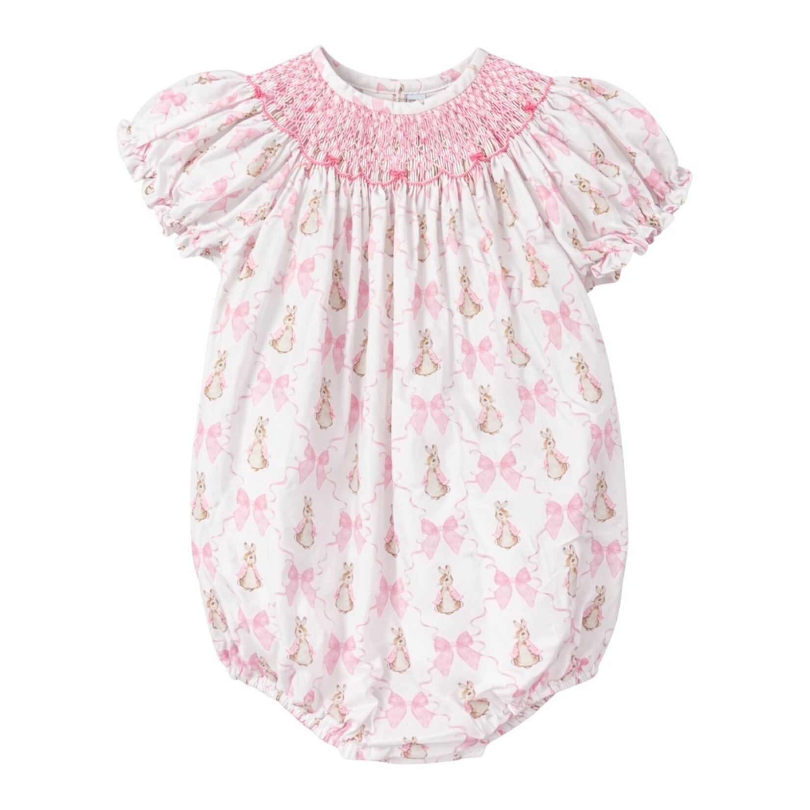 Charming Little One Bunnies & Bows Smocked Zoey Bubble
