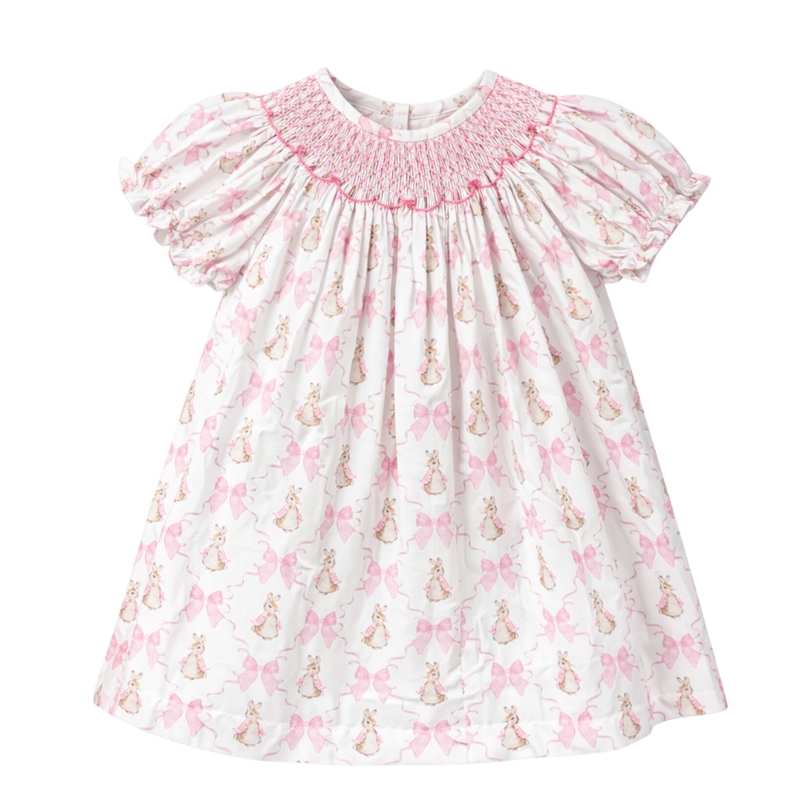 Charming Little One Bunnies & Bows Smocked Zoey Dress