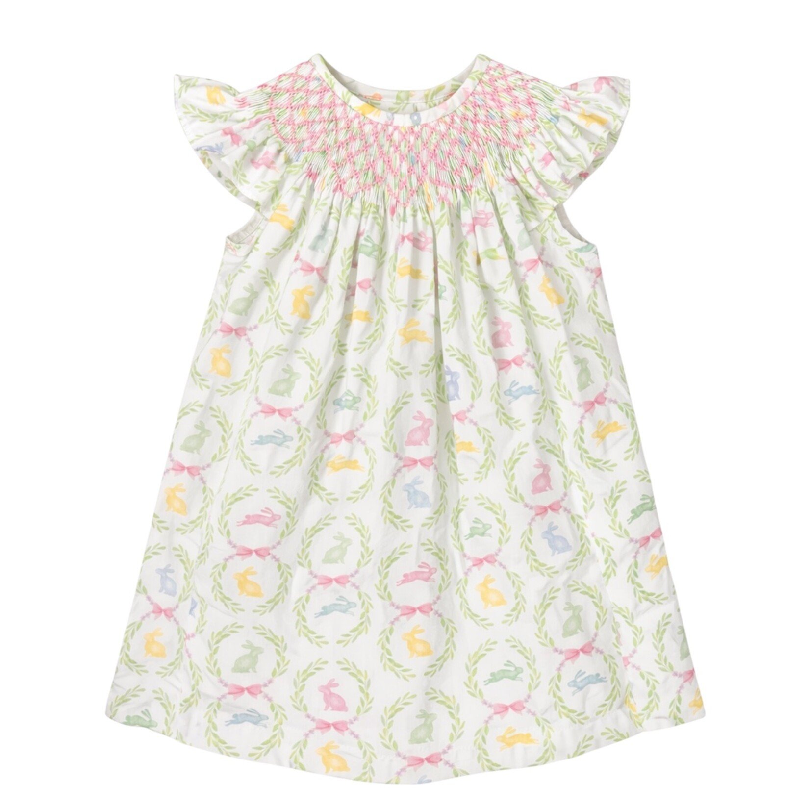 Charming Little One Bunny Crest Smocked Dress