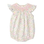 Charming Little One Bunny Crest Smocked Zoey Bubble