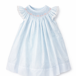 Blue Amy Smocked Roses Dress