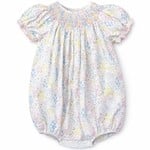 Charming Little One Pastel Floral Smocked Zoey Bubble