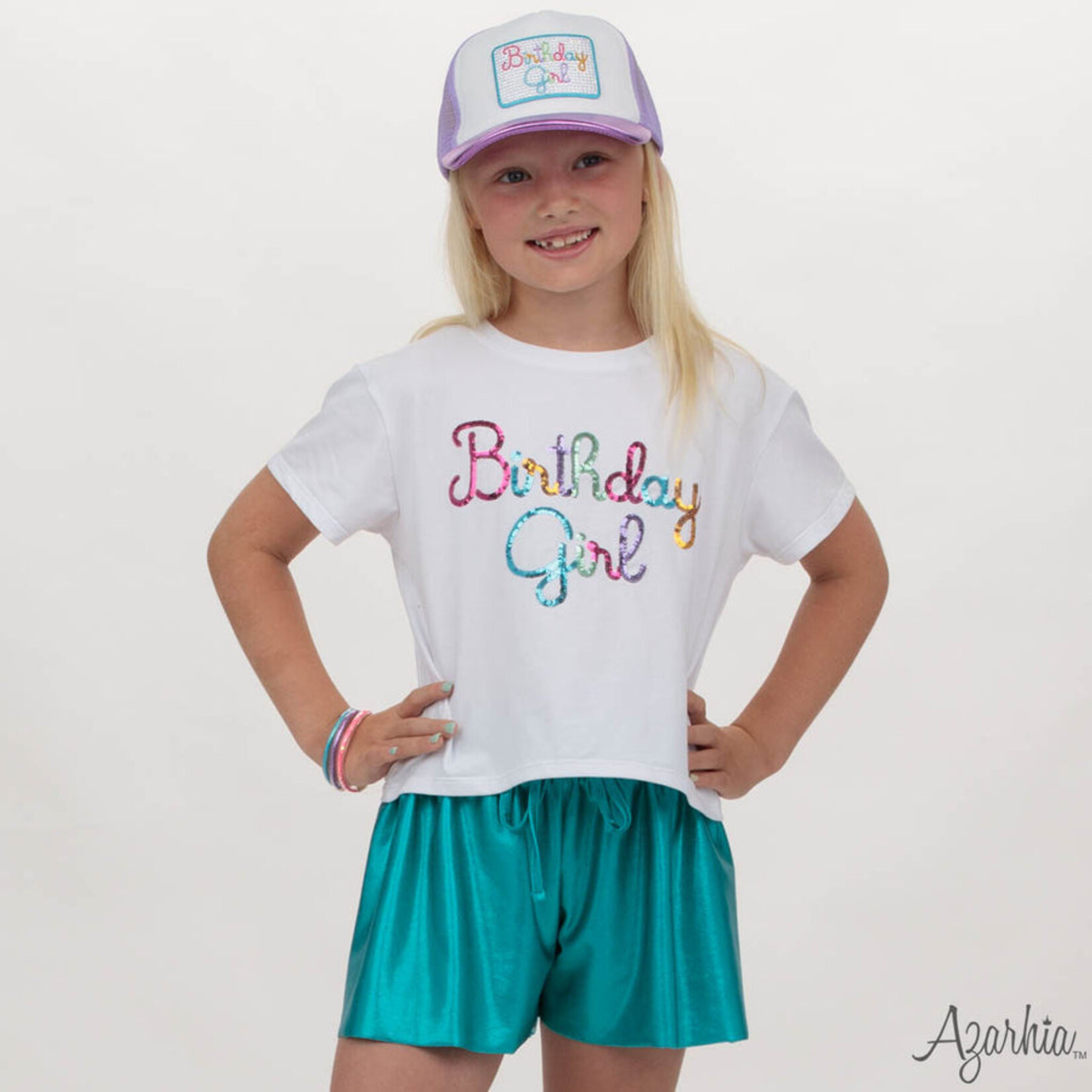 Azarhia Sequin Birthday Girl Shirt