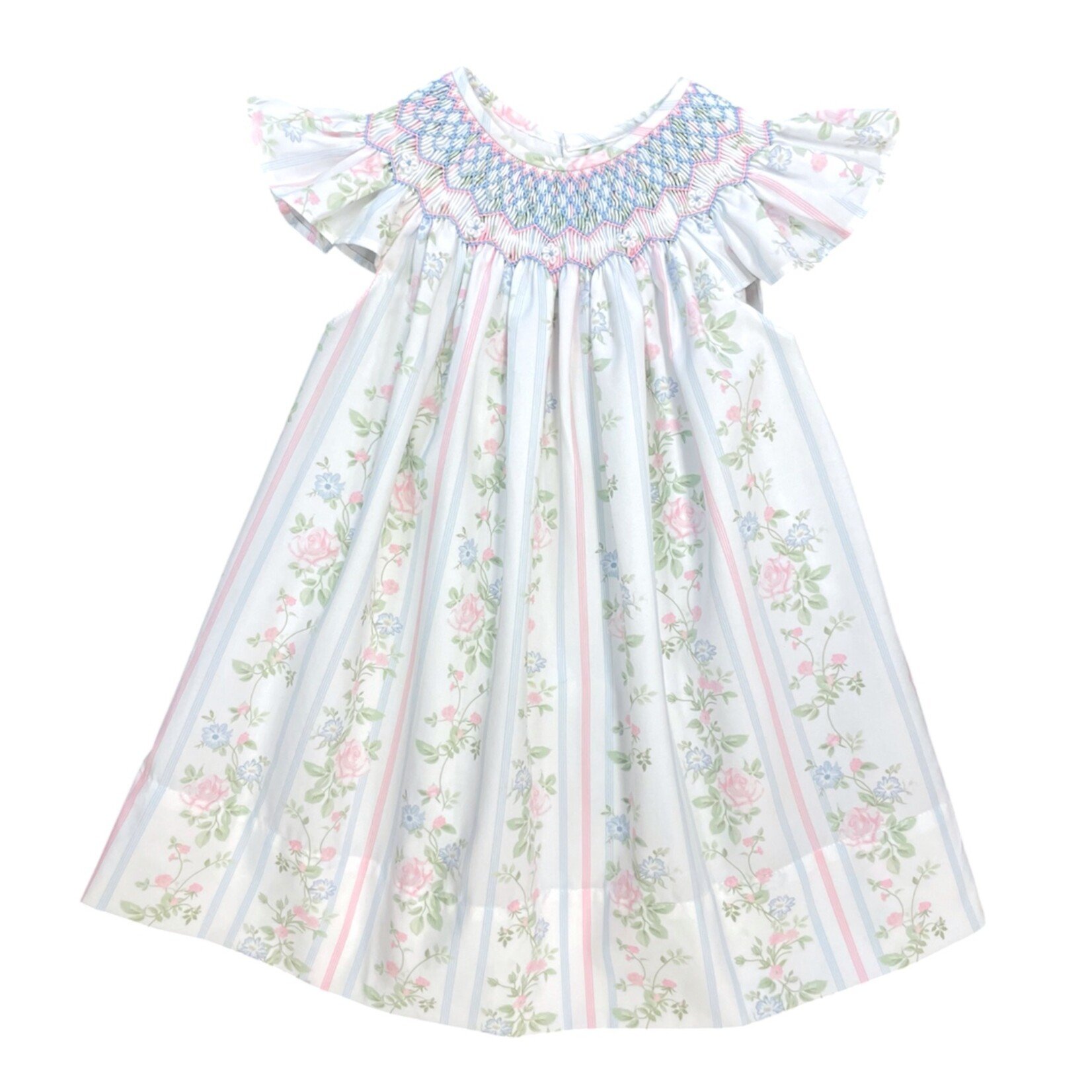 Sweet Dreams Pink & Blue Floral Smocked Dress