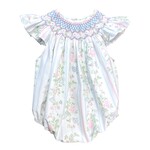 Sweet Dreams Pink & Blue Floral Smocked Bubble