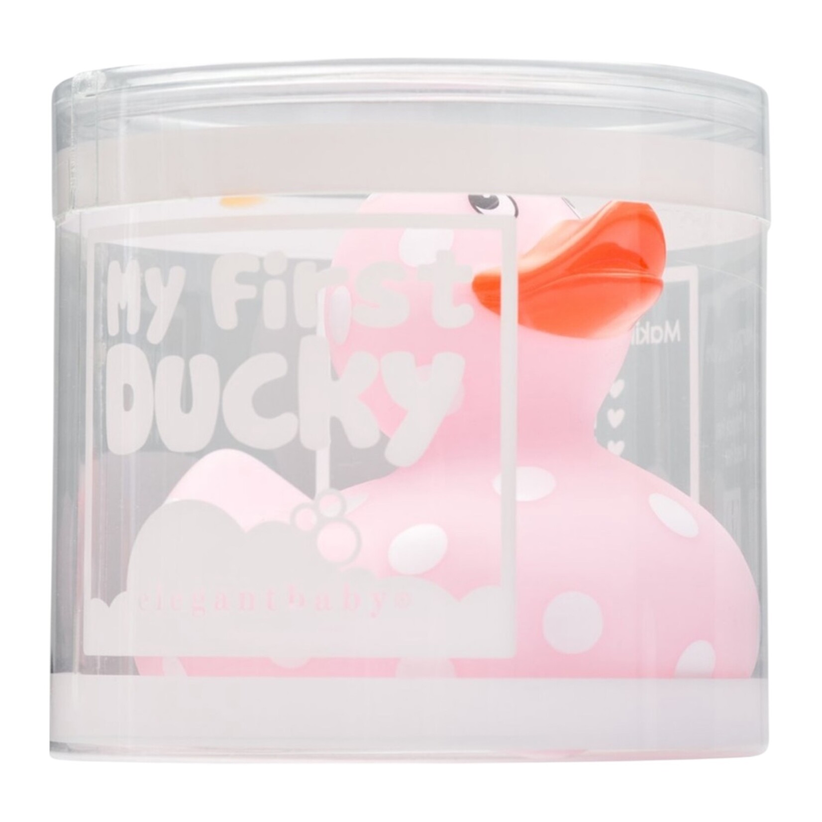 Elegant Baby Pink Dot Ducky Bath Toy