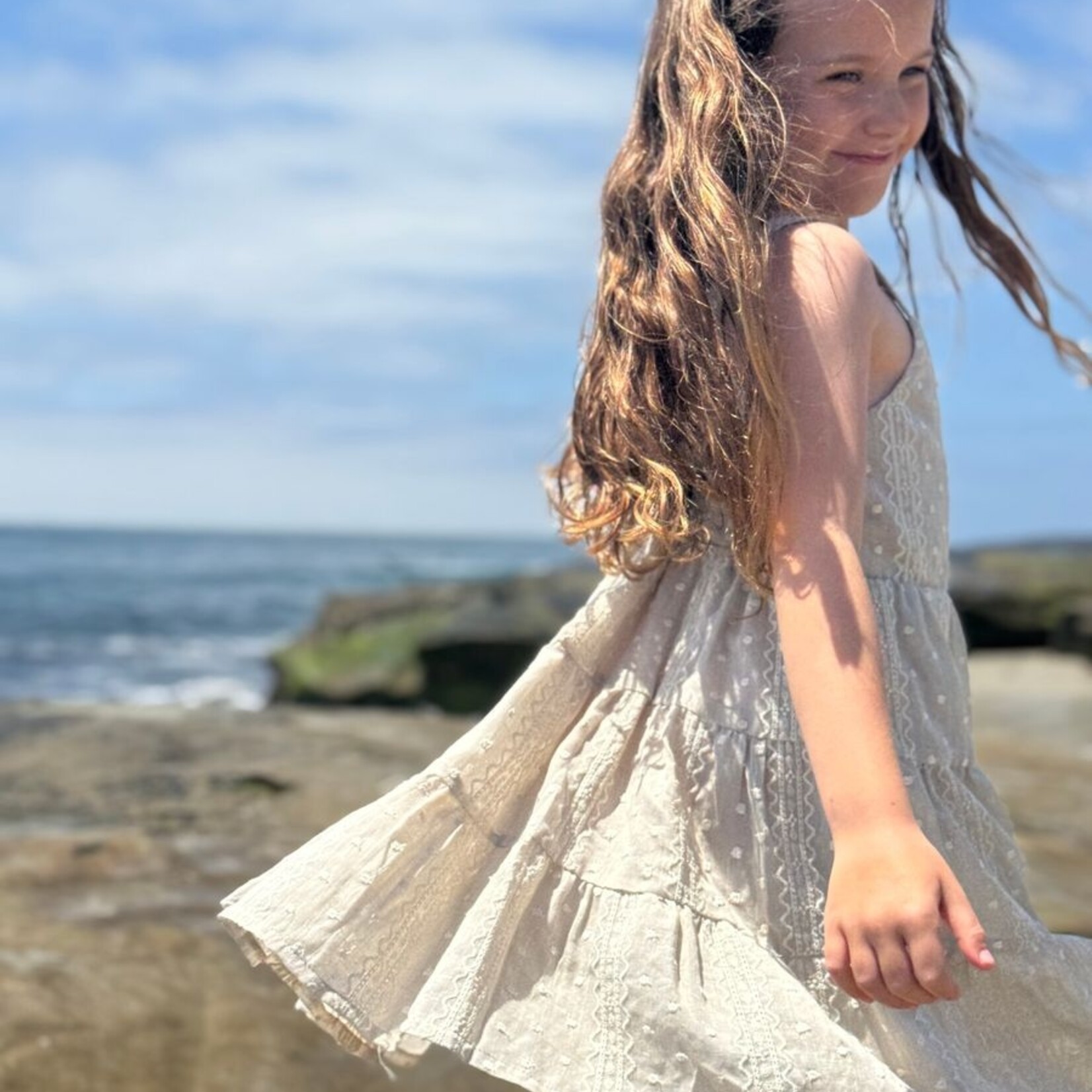 Vignette Oatmeal Embroidered Tess Dress