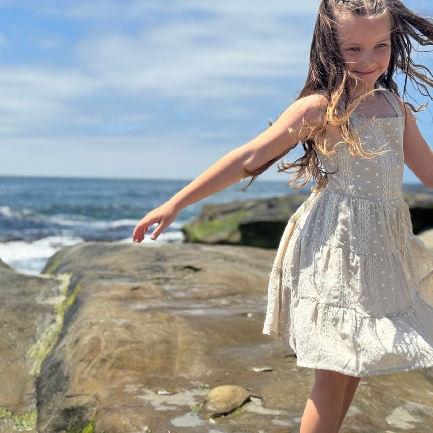 Vignette Oatmeal Embroidered Tess Dress