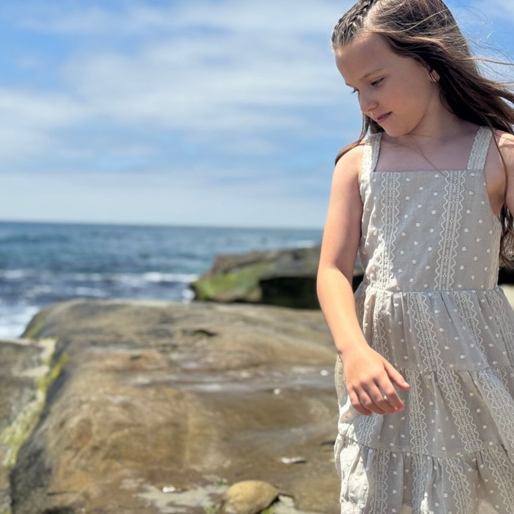 Vignette Oatmeal Embroidered Tess Dress