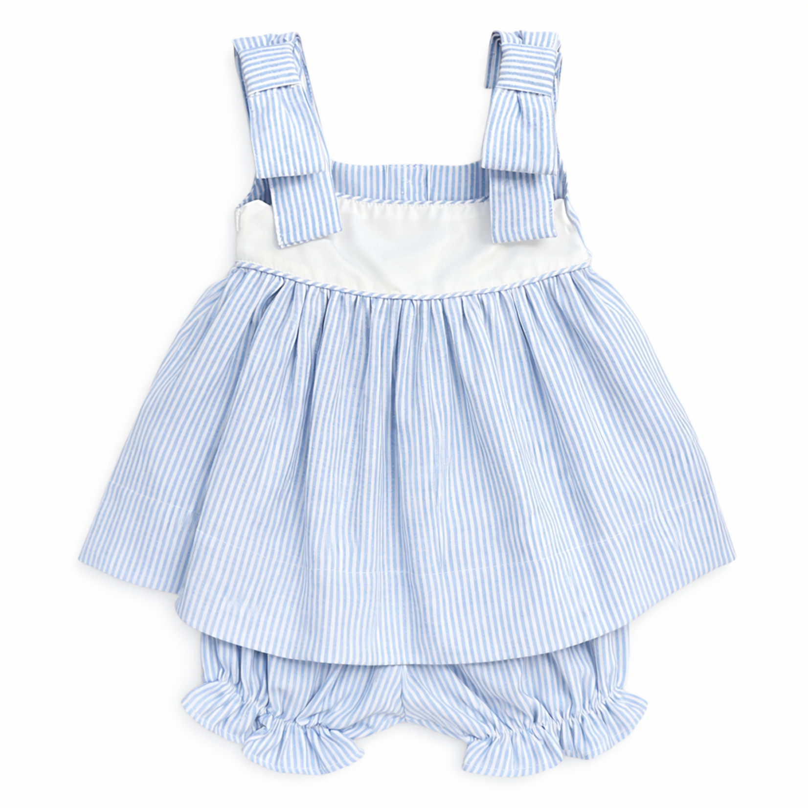 Sweet Dreams Blue Candy Stripes Bow Bloomer Set