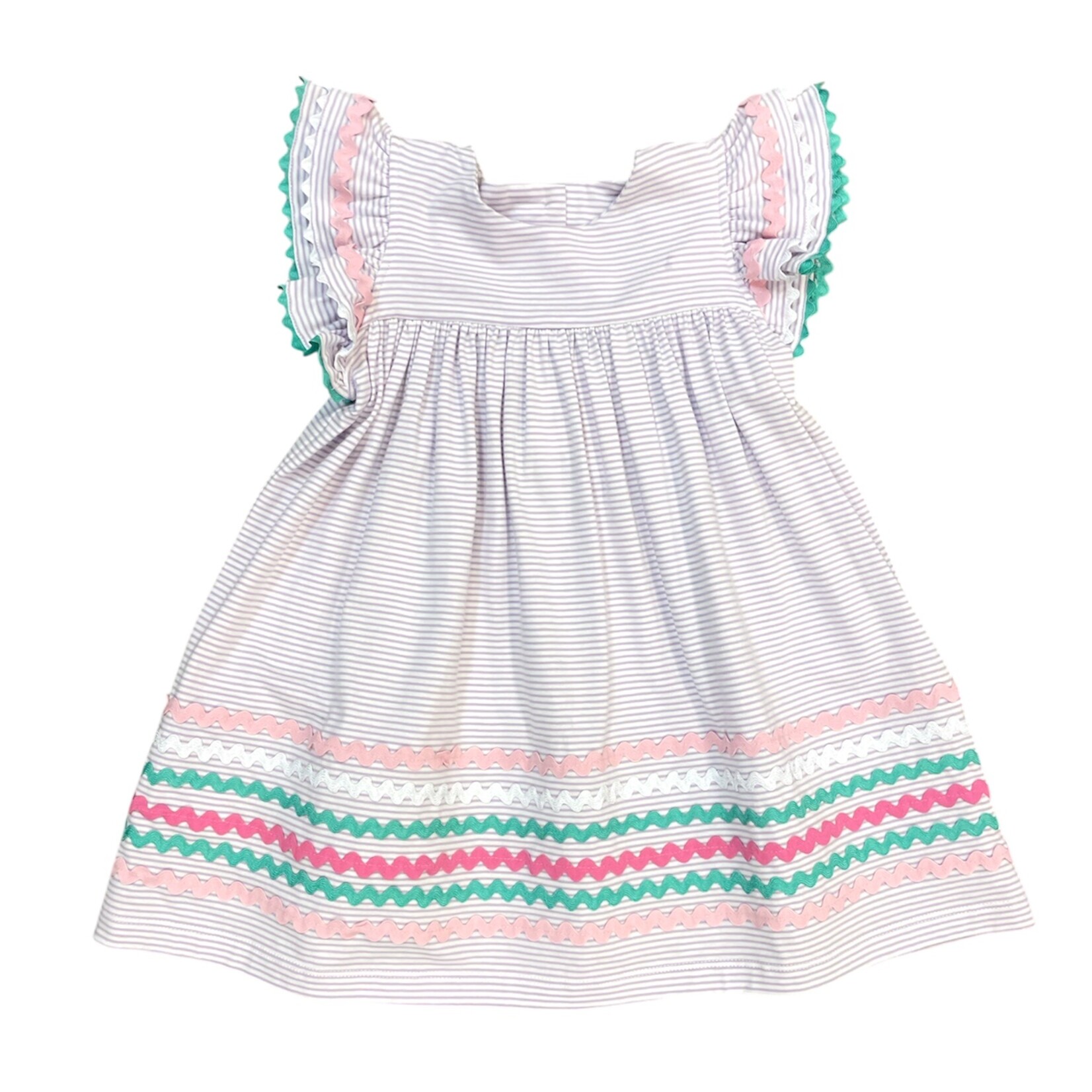 Three Sisters Lavender Stripe Ric Rac Dress