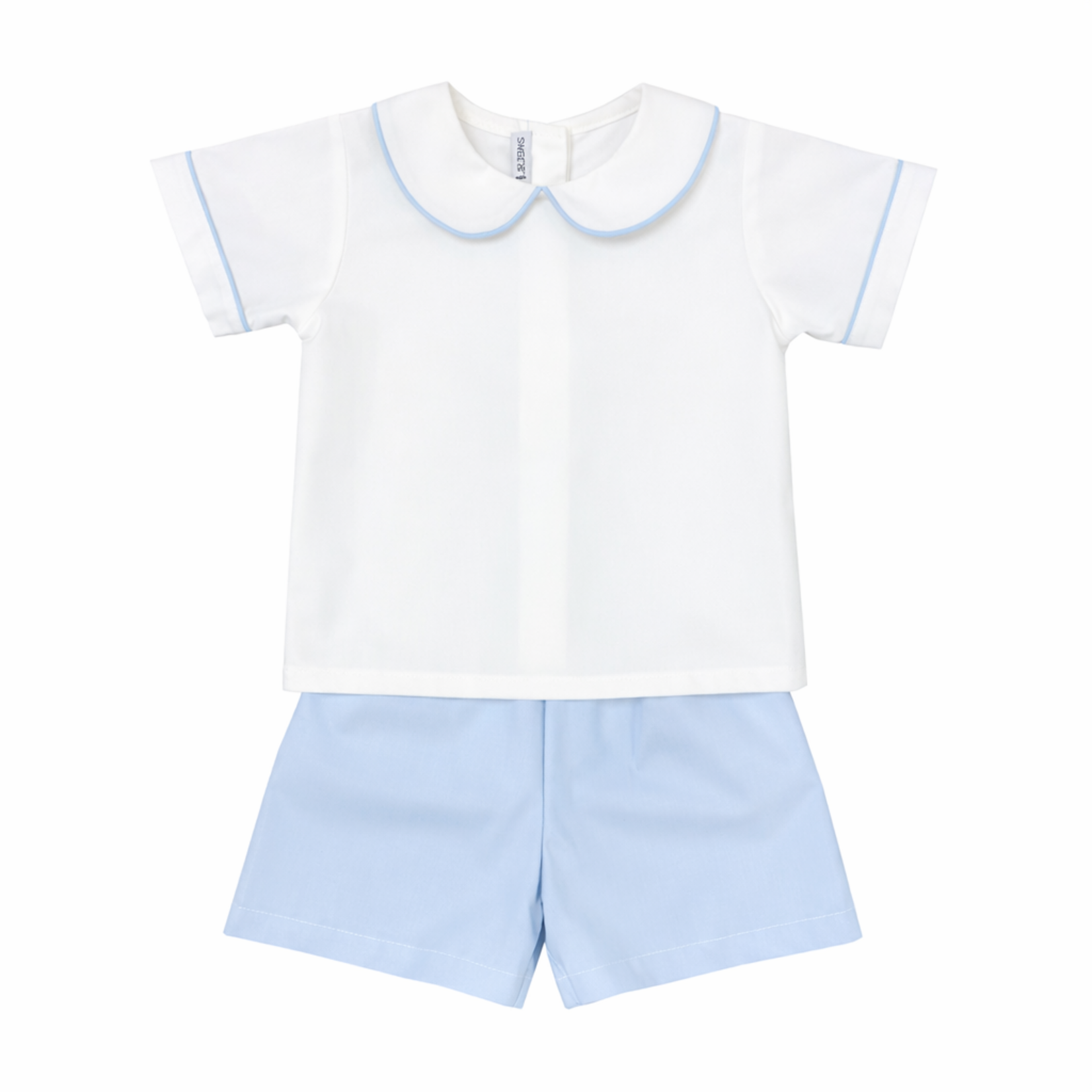 Sweet Dreams White & Blue Peter Pan Short Set