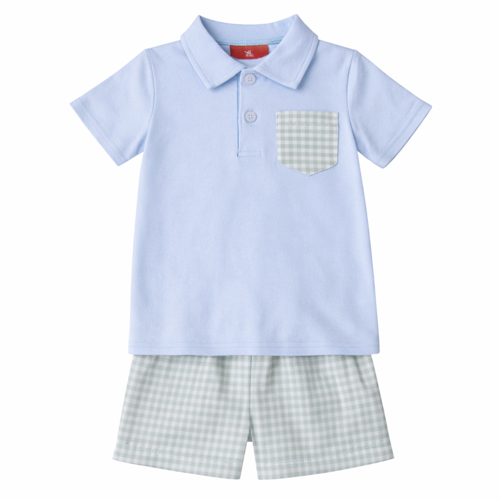 Millie Jay Blue & Green Polo Short Set