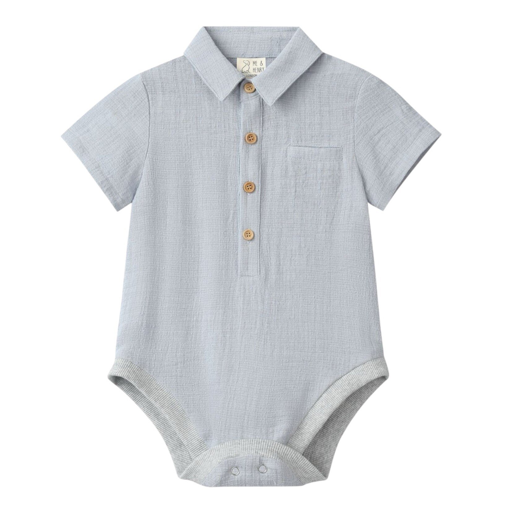 Me & Henry Grey Woven Helford Onesie