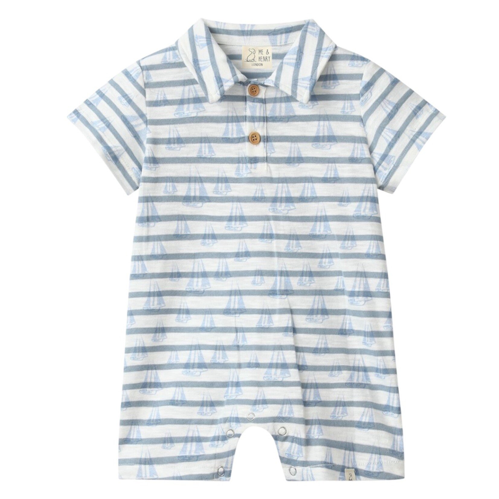 Me & Henry Sailboats Print Drift Romper