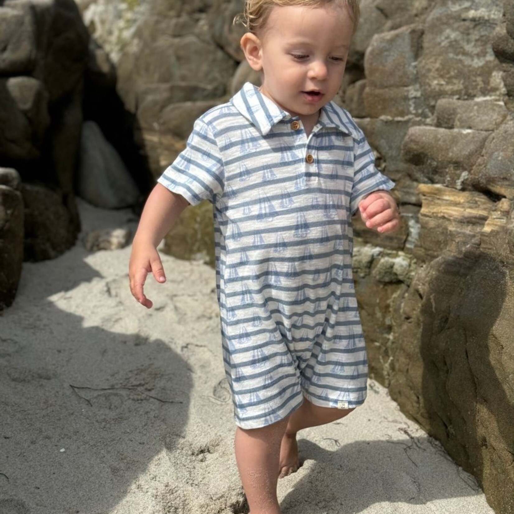 Me & Henry Sailboats Print Drift Romper