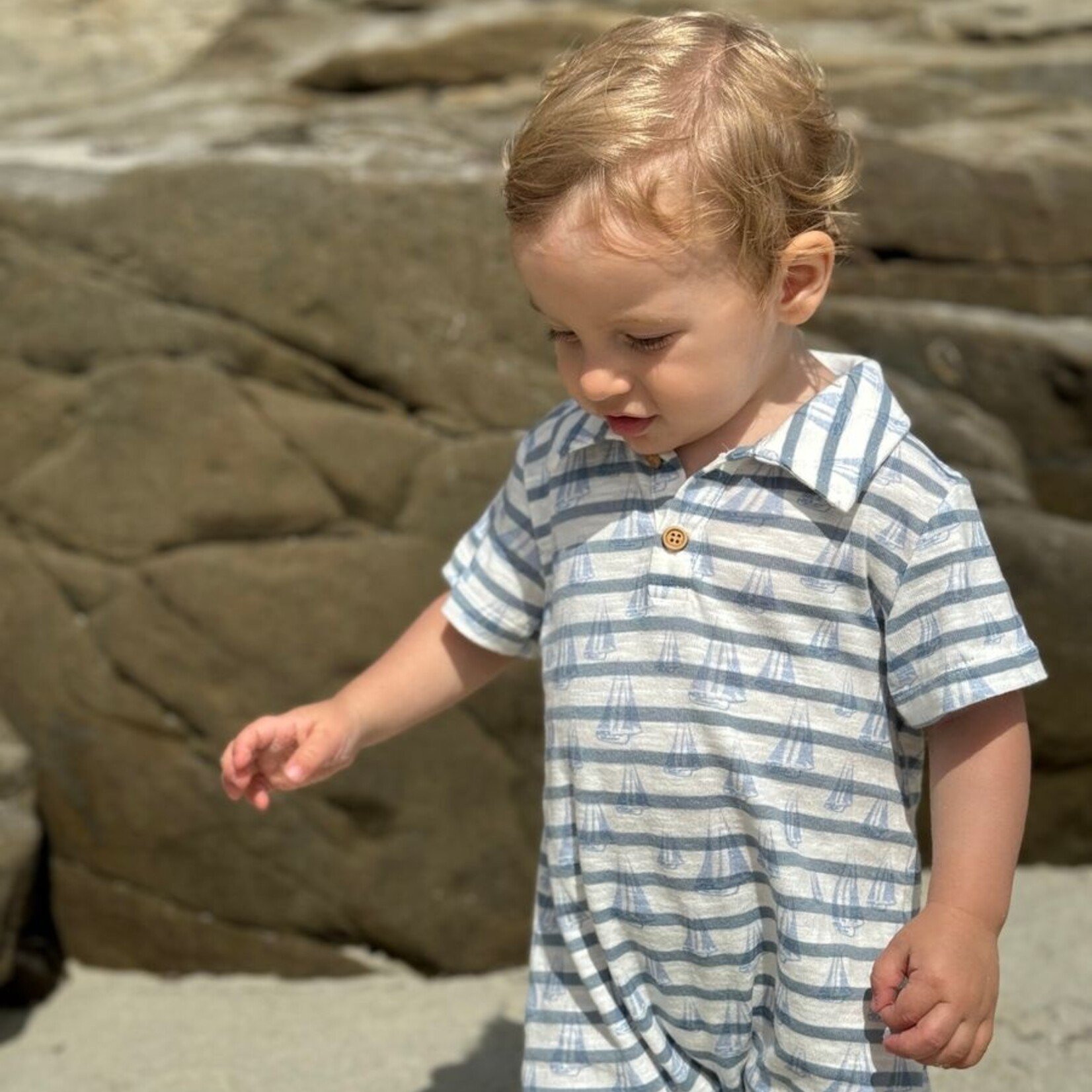 Me & Henry Sailboats Print Drift Romper