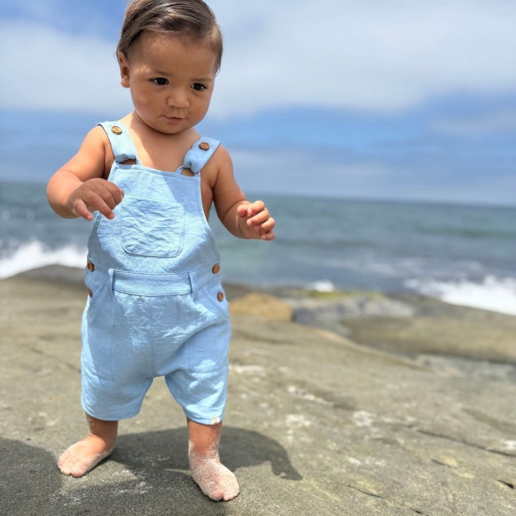 Me & Henry Pale Chambray Woven Overalls