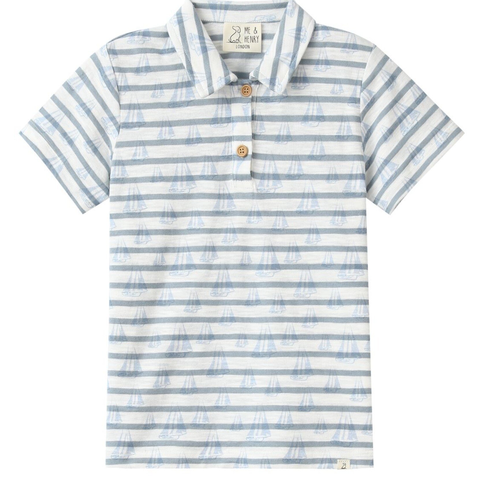 Me & Henry Sailboats Print Starboard Polo