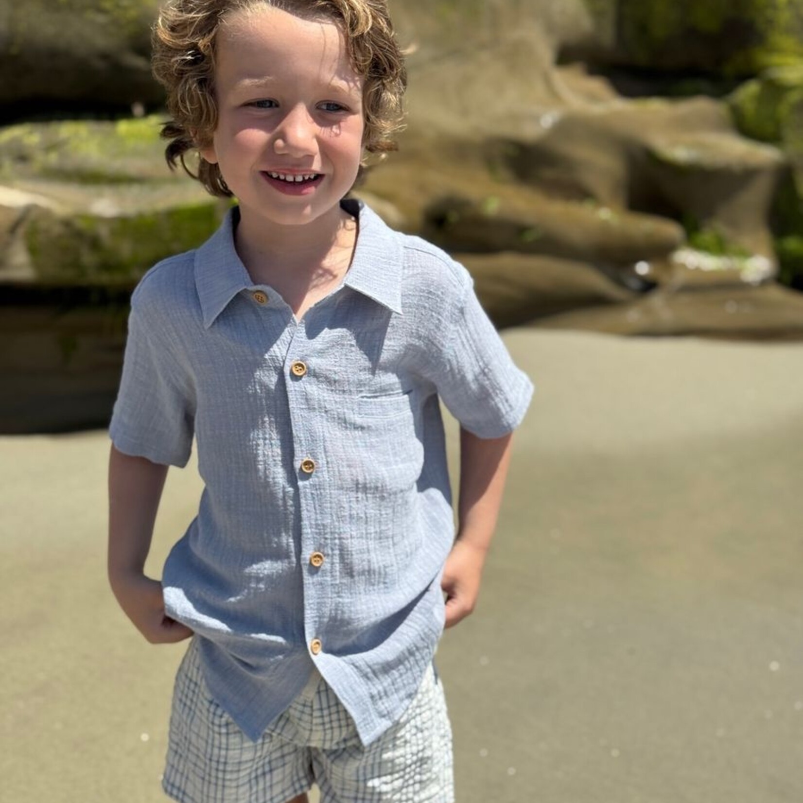 Me & Henry Grey Woven Newport Shirt