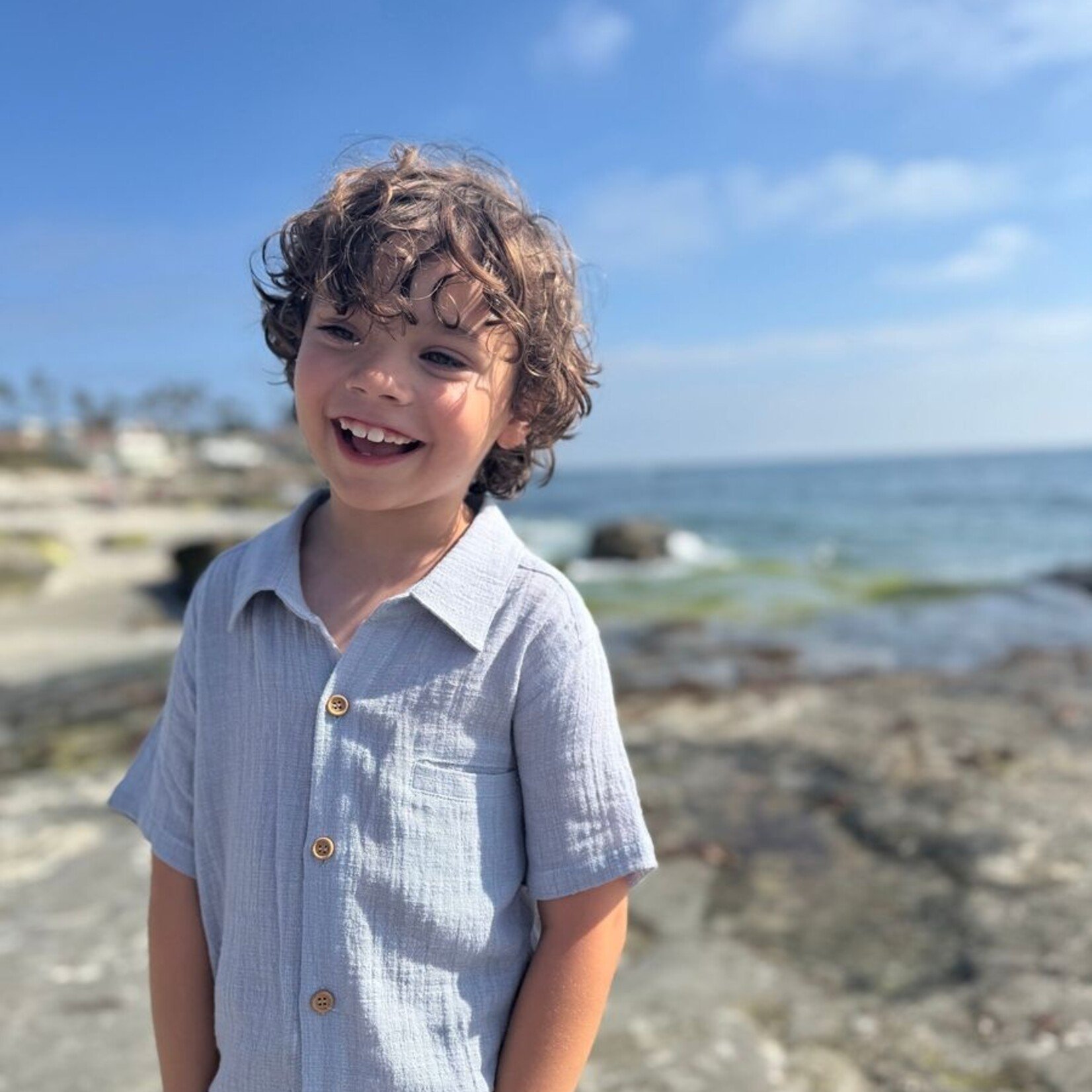 Me & Henry Grey Woven Newport Shirt