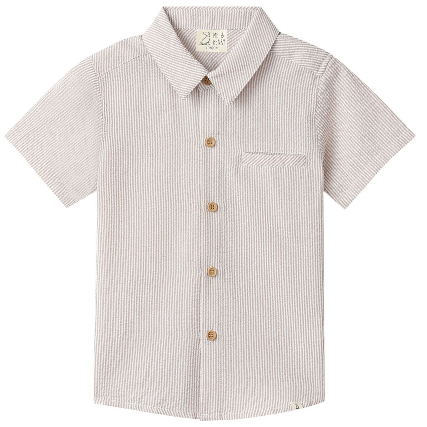 Me & Henry Cream Seersucker Woven Newport Shirt