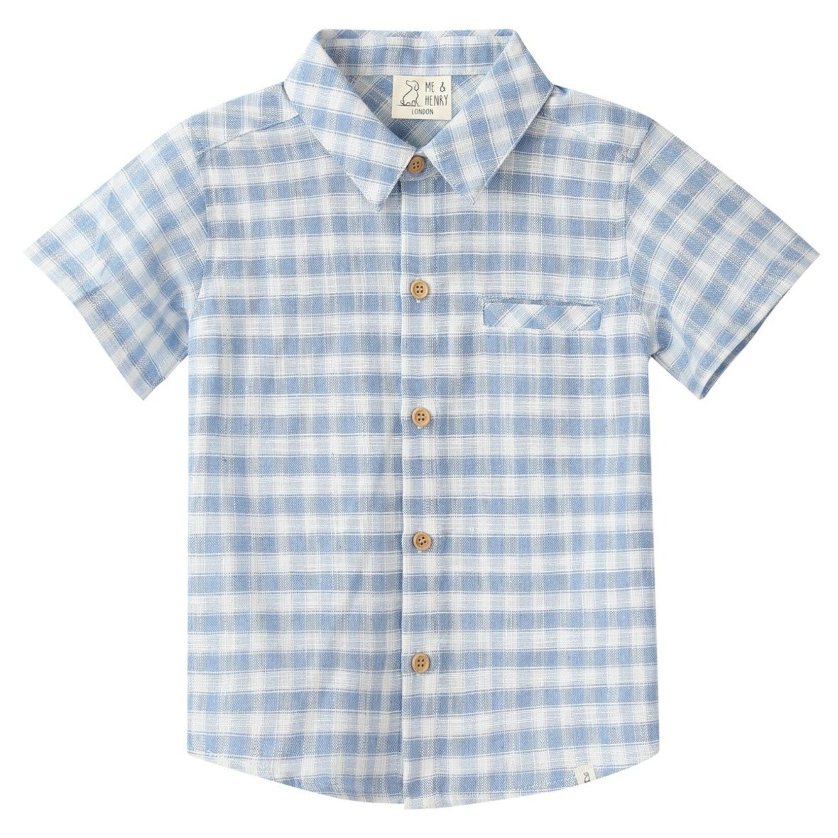 Me & Henry Blue & White Plaid Woven Newport Shirt