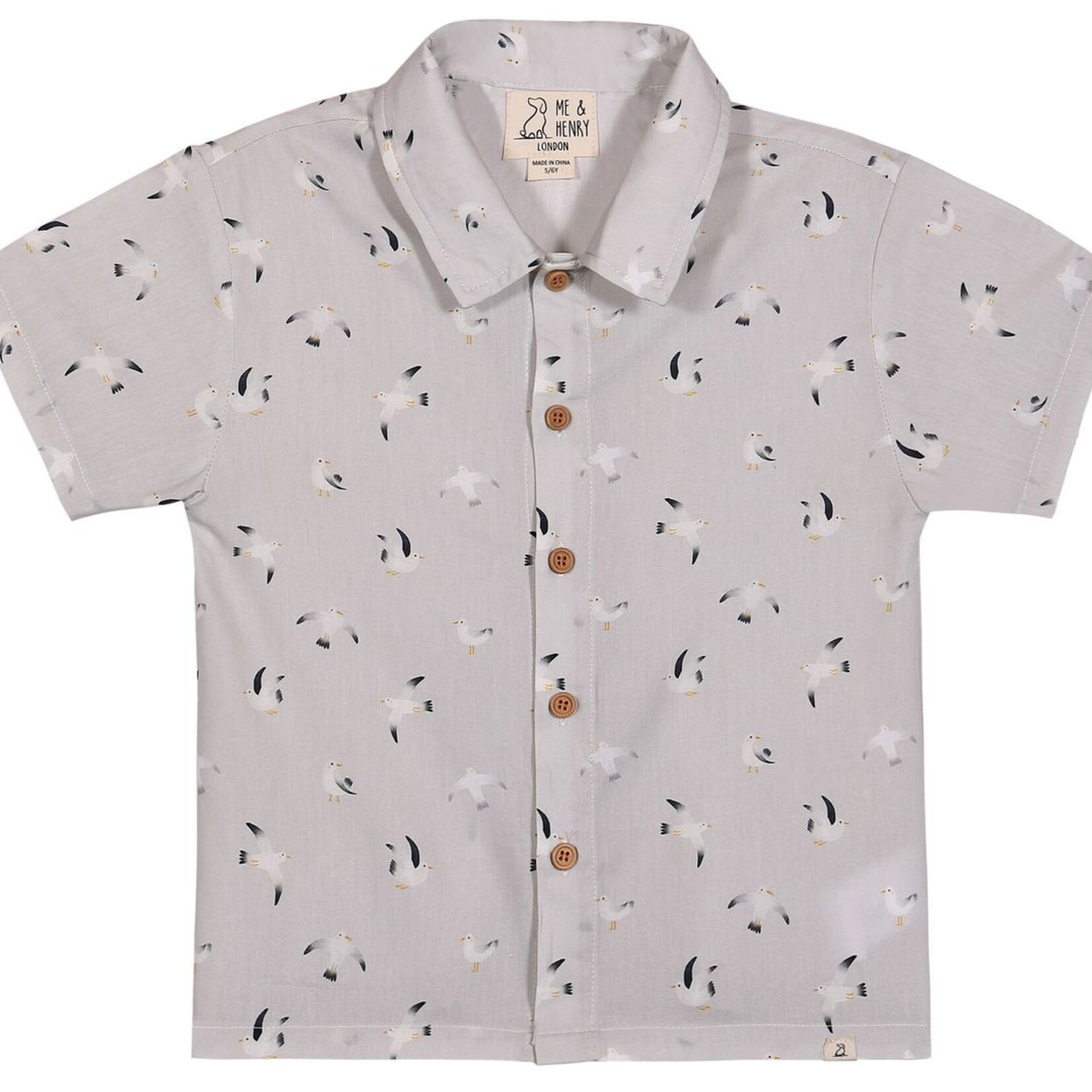Me & Henry Grey Seagulls Maui Shirt