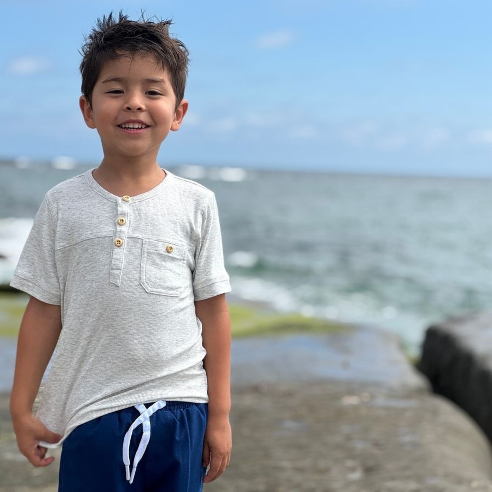 Me & Henry Navy Hugo Twill Shorts