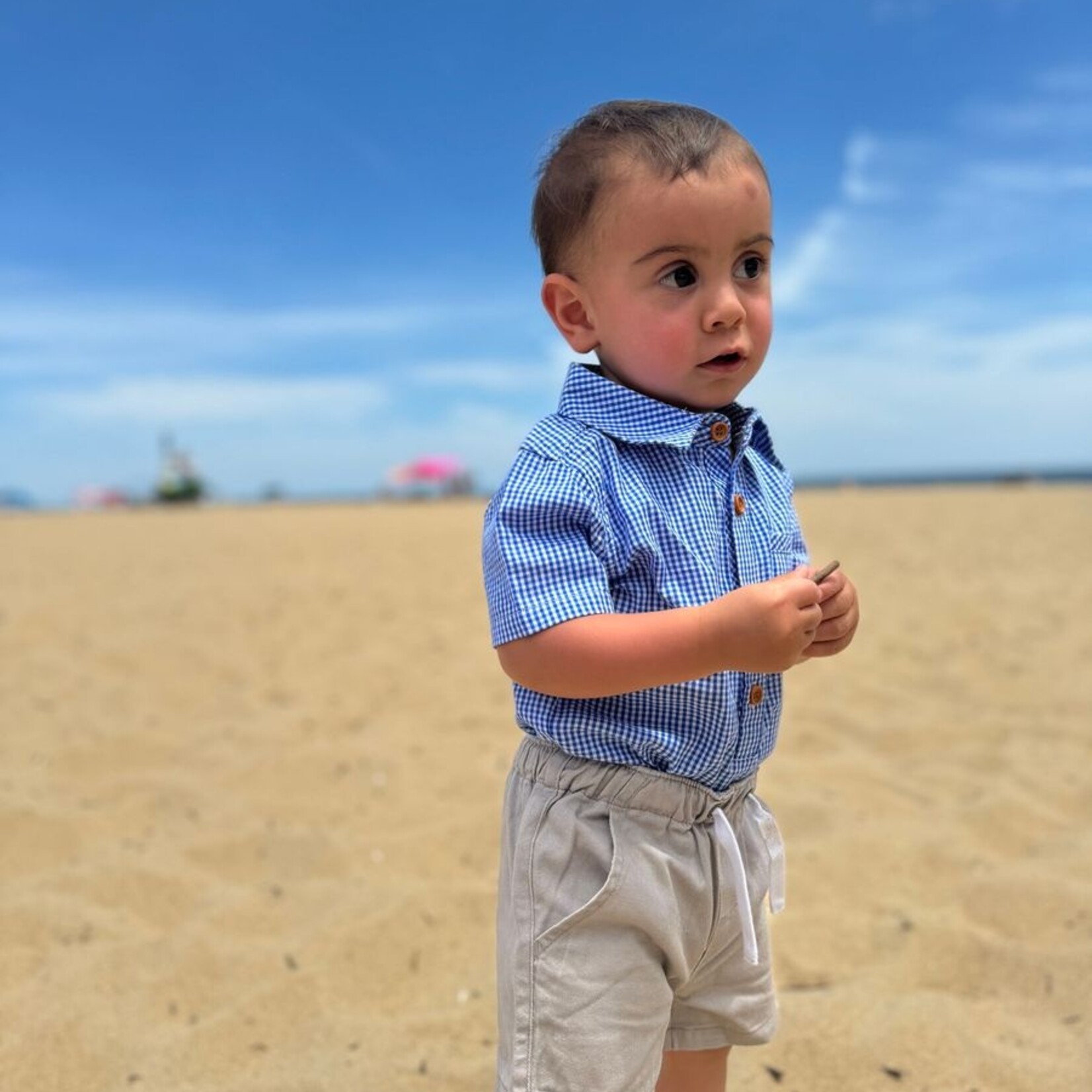 Me & Henry Pale Grey Hugo Twill Shorts