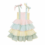 Yo Baby Pastel Ric Rac Tiered Dress
