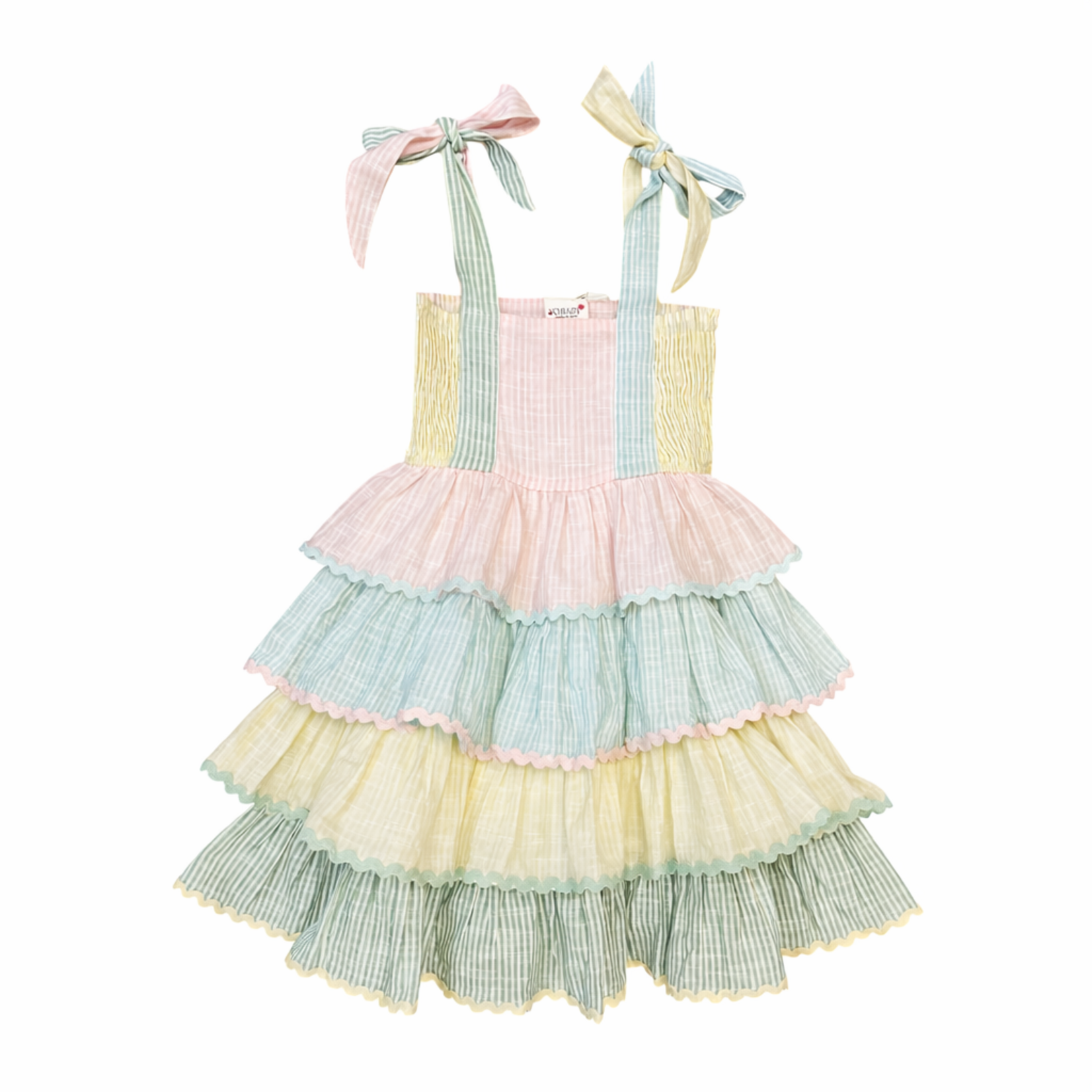 Yo Baby Pastel Ric Rac Tiered Dress